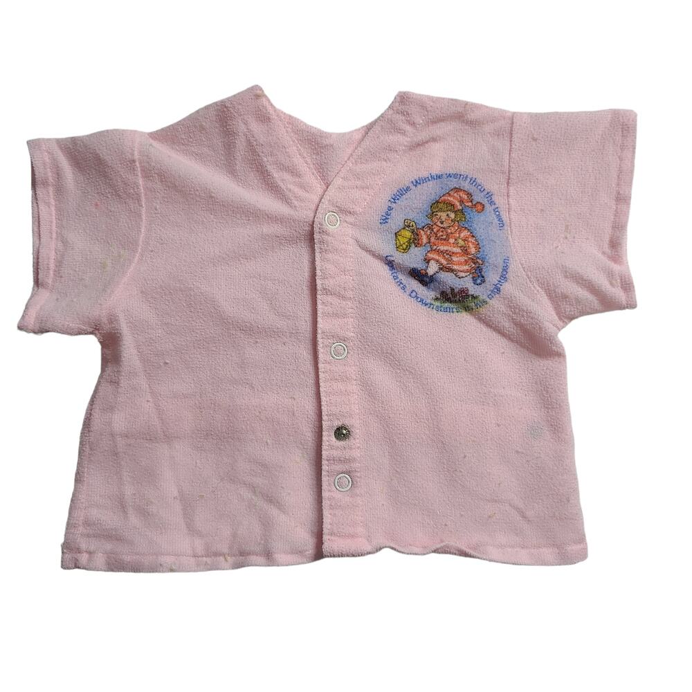 Vintage 80s Wee Willie Winkie Pink Pajama Top Girls Sleepwear Size 3T 2165